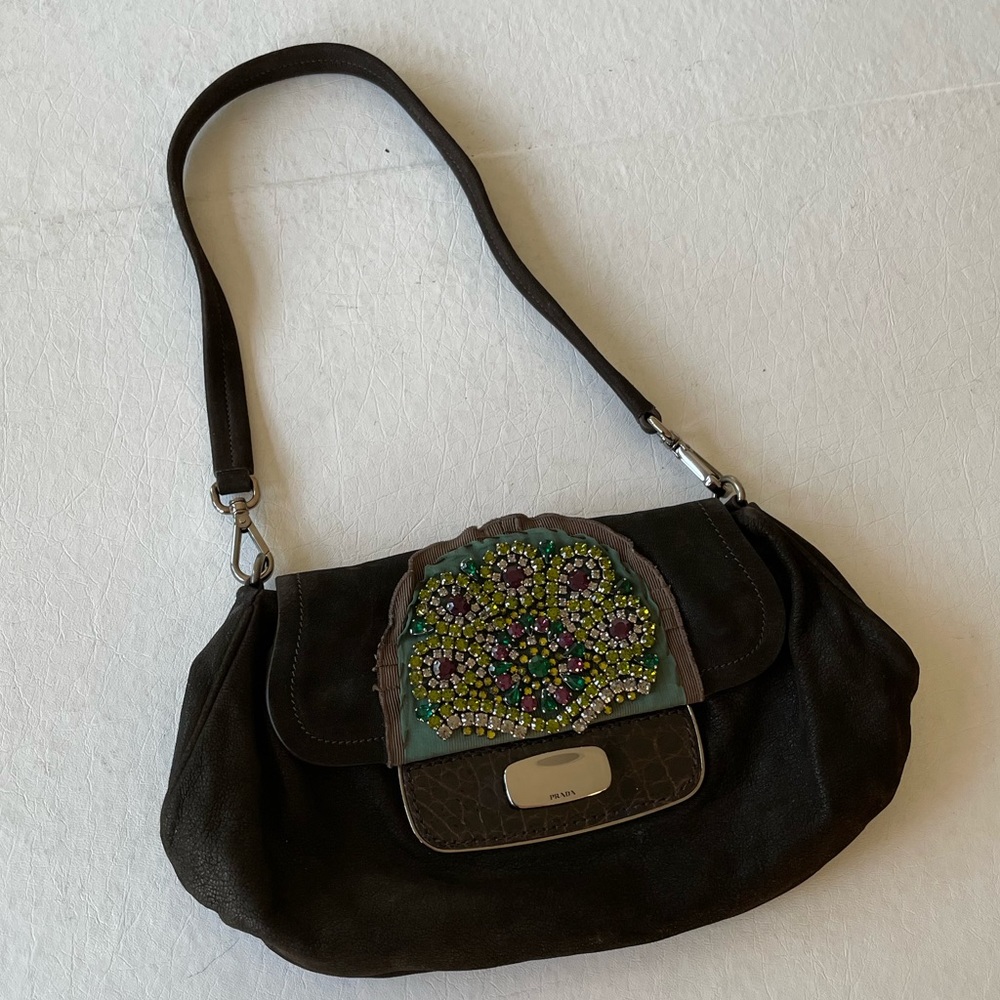 PRADA shoulder bag with beaded detail. - Picture 14 of 16